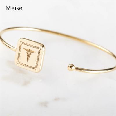 China Other Personalized Yiwu Coqi ZZ74 Stainless Steel Medical Allergy Cuff Bracelet for sale