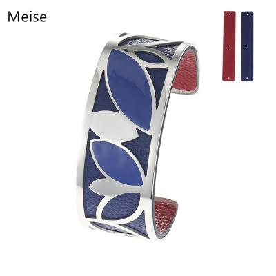 China Yiwu Coqi's Other Stainless Steel Adjustable Leather Cuff Bangle Women's Bracelet for sale