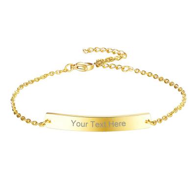 China Yiwu Casual/Sporty Coqi QQ136 Personalized Bar Bracelet Custom Name Coordinates Stainless Steel Bracelet for sale