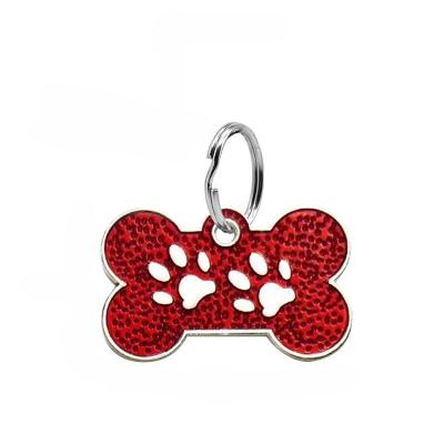 China Custom Engraved Antique Yiwu Coqi Stainless Steel Bone Paw ID Dog Tag, Glittery Cute Tag for sale