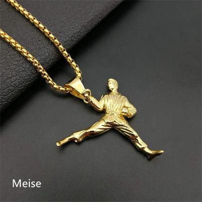 China Stainless Steel Gold Plated Hiphop Yiwu Coqi AN0596 Taekwondo Sports Hip Hop Pendant for sale