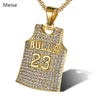 China Creative gold plated faux stone Jordan No of Hiphop Yiwu Coqi YY426 Hip Hop. 23 Tank Top Hip Hop Stainless Steel Pendant for sale