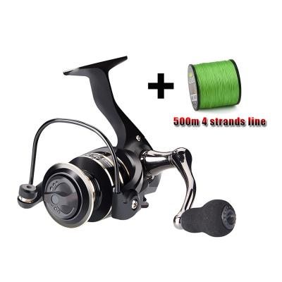 China Alloy Stainless Steel Fishing Tackle Reel Sea Fishing Combo Spinning Trolling Reel With 500m 4 Strand Fishing Line Combo Set In Stock for sale