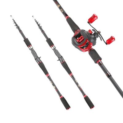 China Good Quality High Carbon Telescopic Reel Lure Blank Carbon Fiber Set Sea Fishing Combo Fishing Rod with Reel Casting Fishing Kit for sale