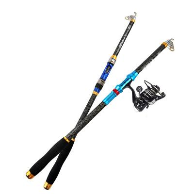 China Cheap Portable Carbon Fiber Telescopic Carp Carbon Fiber Fishing Rod and Reel Combo Full Set Sea Fishing Kit In Stock for sale