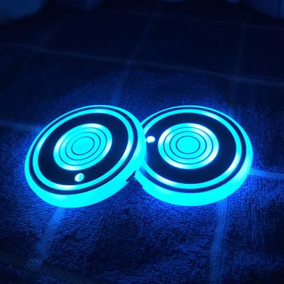 China Hot Selling Colorful Fashion Amazon Car LED Water Cup Mat Car Interior Atmosphere Lights Sense Vibration Intelligent Light Activation Colorful Others Car for sale