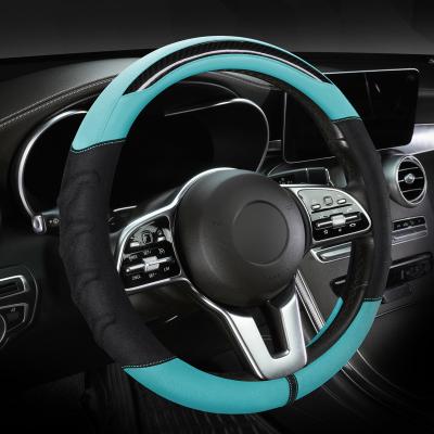 China Non-slip Interior Accessories Red Spot With Black Diameter 38cm Automotive Car Steering Wheel Cover for sale