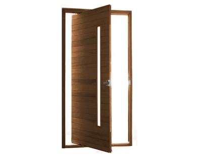 China Pivot Glass Entrance Interior Wood Doors , Stopper Oak Rubber Solid Wood Door for sale