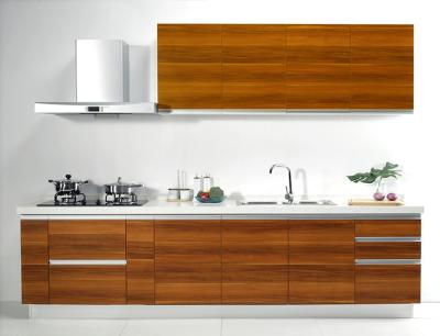 China Quartz wood kitchen cabinets For LOFT House / Three Meters MFC Kitchen Cabinets for sale