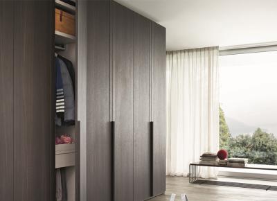 China Melamine Veneer Sliding Door Wardrobe Closet black Wood Long Handle Environmental Protection board for sale