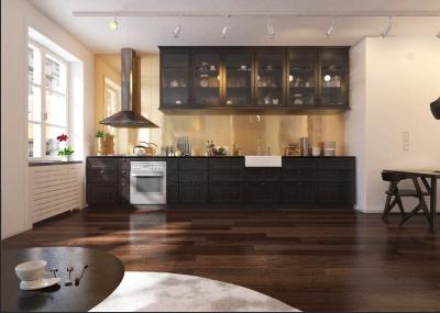 China Manija de aluminio moderna del perfil de los armarios de cocina 18m m MFC Borad de madera sólida en venta