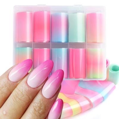 China Easy Apply New Style Candy Pure Color DIY Designers Nail Foil Stickers Transfer Foil For Nail Art for sale