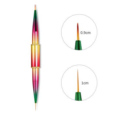 China Easy Apply New Style Nail Art Liner Brush Ultra Fine Brush Metal Handle French Stripe Flower Painting Drawing Pen Acrylic Nail Brush for sale