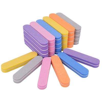 China Easy Apply 20pcs/bag Mini Nail Files 100/180 Grit UV Gel Nail Polish Buffer for sale