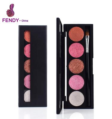 China 2018 Wholesale Private Label Selling Eyeshadow Palette 5 Color Cream Waterproof Hot Metallic Eyeshadow Palette for sale