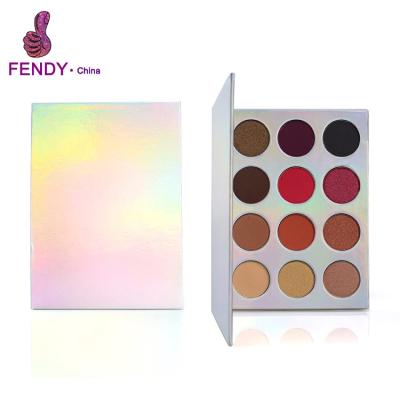 China Waterproof Wholesale Cosmetics Holographic Glitter Eyeshadow Palette 12 Colors Eyeshadow for sale