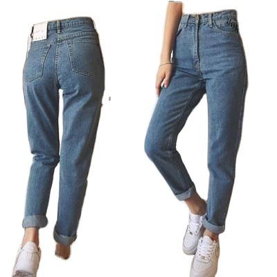 China Wholesale High Quality Color Fade Proof Office Slim Ladies Fashion Jeans Women Mom for sale