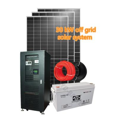 China Home Storage Battery Solar Power System 30kw Solar Power System for Roof Grid-tied Solar Panel and Battery Installation for sale