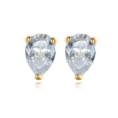 China White Diamond Women's Jewelry Sterling Silver Stud Earrings For Qicai Fashion Simple Korean Silver S925 Earrings for sale