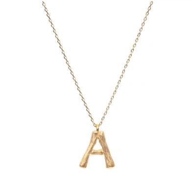 China New arrived chic style LC Fashion INS FASHION stainless steel made 18k gold plated bamboo initial alphabet necklaces for sale