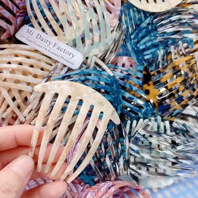 China Wholesale High Quality Handmade Boutique Fashion Style Cellulose Acetate Hair Comb For Women And Girls for sale