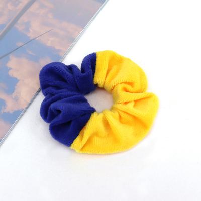 China Autumn And Winter Velvet Contrast Color Intestine Hair Tie Korean Simple Elastic Band Comfortable Soft Elastic Band Women's Hair Tie for sale