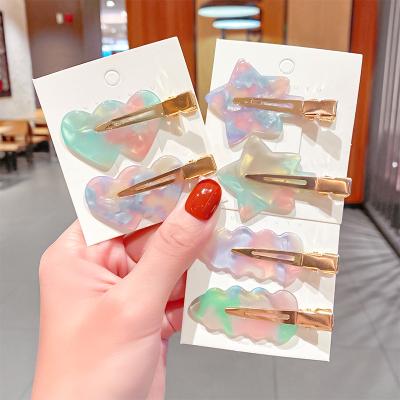 China Wholesale Boutique Custom No Bend Bobby Pins Leopard Colorful Acetate Acrylic Curly Hair Clips For Hairstyle Makeup for sale