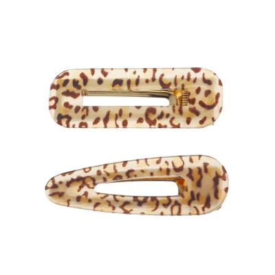 China New Boutique Leopard Print Acrylic Barrettes With Duckbill Clips Hairpin Cavity Water Drop And Hair Accessories for sale