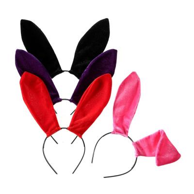 China Bunny Large Rabbit Cosmetic Ears Durable Black Headband Fashion Cute Animal Ear Hair Band for sale