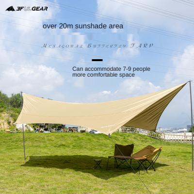 China 3F Sunshade Rainproof Tent Exquisite Hexagonal Butterfly Shaped Canopy Waterproof UV-Resistant/Camping Rainproof for sale