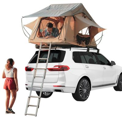 China Straight Tie Down Type Large Foldable Camping Outdoor Car Roof Tent for sale