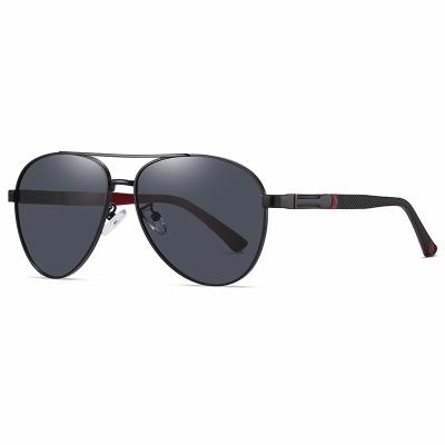 China Protect Eyes Haigfore Polarized Men's Black Frame Fashionable Sunglasses Retro Classic / Unisex NC Black Frame Red Gradient Lens / Gray Lens; FUJ for sale