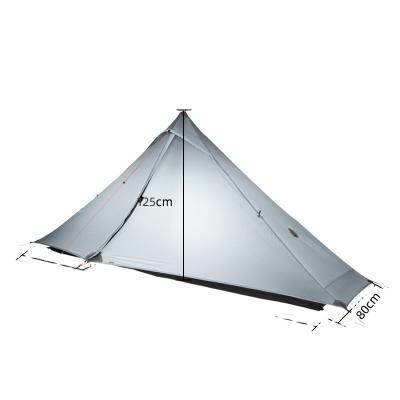 China Three-Season 1 Speed ​​3F Outdoor Ultralight Person Tent Nylon Lightweight Rodless Camping Tent Diagonal Tying Type for sale