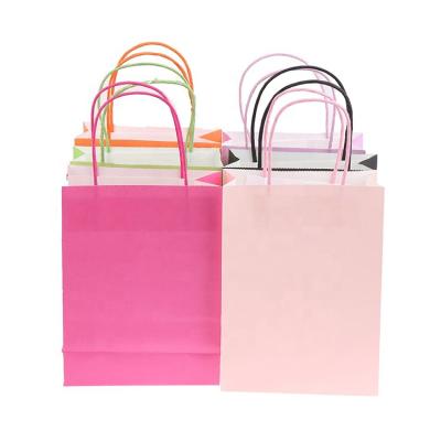 China Optional Colors Solid Color Kraft Paper Bags Disposable Can Be Used Multiple Times Shopping Paper Bags for sale