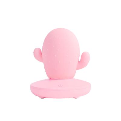 China Modern Perfect Soft Silicone Cactus Lamp Cute Rechargeable USB Nursery Night Light USB Nursery Night Light for sale