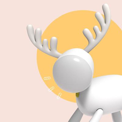 China Decoration Quality Christmas Elk Night Light Gift Silicone Cartoon Animal Light for sale