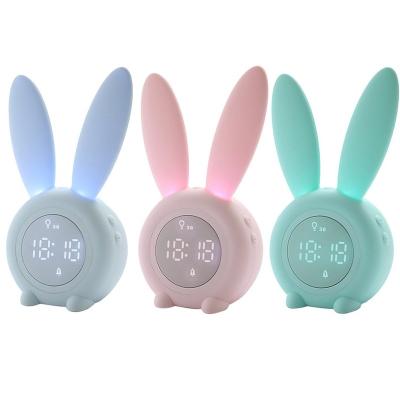 China Digital Cute Alarm Shape Cartoon Rabbit Electric Clock for sale