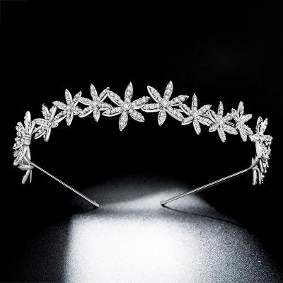 China Crystal Wedding Tiaras Tiara Meiduo Wholesale Contracted Delicate Flower Bride Hair Accessories Bridal Hair Band Tiaras And Crowns for sale