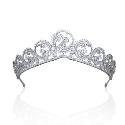 China Meiduo Popular Handmade Shining Crowns Crystal Rhinestones Bridal Headpiece Pageant Tiara Zircon Wedding for sale