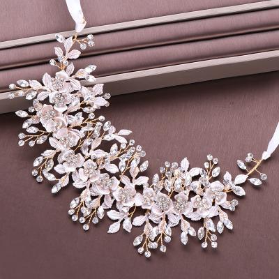 China Fashion Meiduo Crystal Rhinestones Flower Leaf Bridal Jewelry Bridesmaids Hair Accessories Wedding Headband for sale