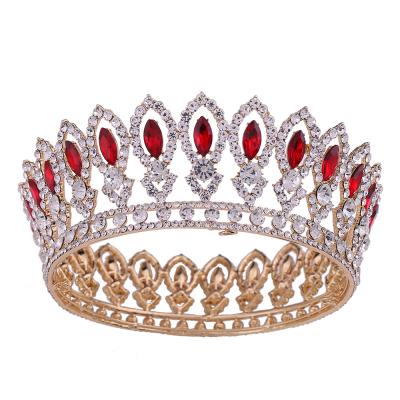 China Meiduo Wholesale Bridal Tiara Round Crowns Crystal Diamond Bride Crown Wedding Pageant Full Bride Hair Accessories for sale