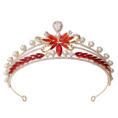 China Bride Hair Accessories Meiduo Baroque Princess Rhinestone Tiara Crown For Wedding Gold Crystal Crown Hair Accessories for sale