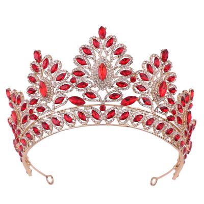 China Custom Tiara Meiduo Bridal Tiaras Gold Crowns Princess Wholesale Pageant Crown Bride Hair Accessories Crystal Headpiece Crown for sale