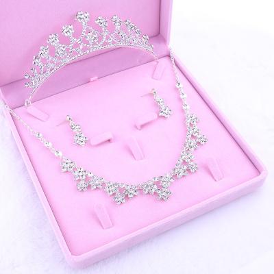 China Bride Hair Accessories Tiara Meiduo Crystal Crown Party Women Bridal Jewelry Set Pageant Wedding Accessories Necklace Earring Sets for sale