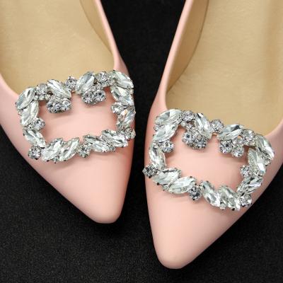 China Shoe Buckle Meiduo Jewel Shoe Clip For Lady Shoes Buckle Accessories Shinning Elegent Handmade Rhinestone Shoe Clips for sale