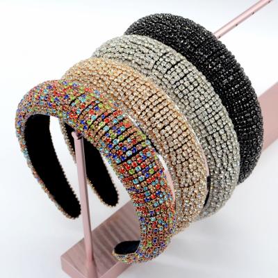 China Fashion Meiduo Sale Cloth Headbands Elegant Full Drill Hair Accessories Hot Women's Sponge Rhinestone Hair Circle Wedding Accessories for sale