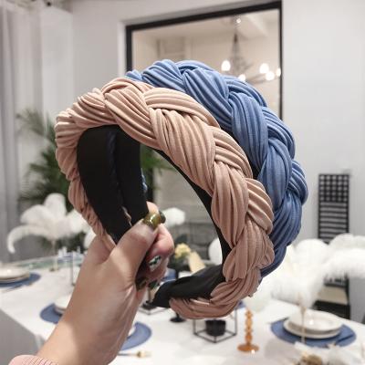 China Fashion Meiduo wholesale wide side headbands elegant fabric knit winter women's headbands girls hair circle accessories for sale