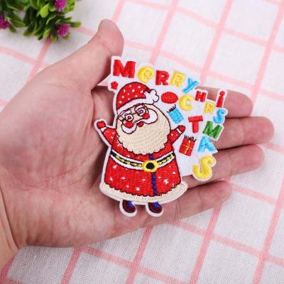 China Christmas Viable Wholesale Custom Iron On Patches Snowman Embroidery Christmas Theme Cartoon Patch for sale