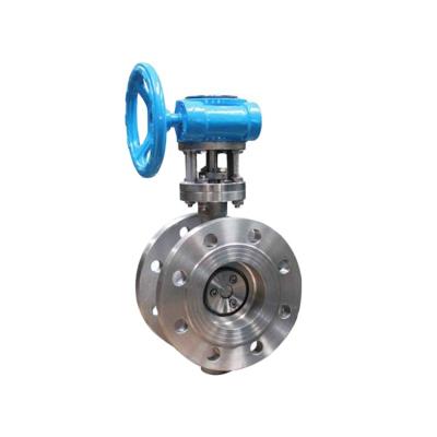 China General WCB flanged triple eccentric butterfly valve with worm gear actuator for sale