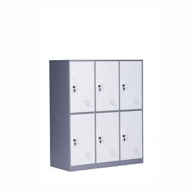 China (Other)YUANJU Office 6 Door Adjustable Locker With Lock Mini Office Furniture Locker Metal Small Storage Cabinet for sale